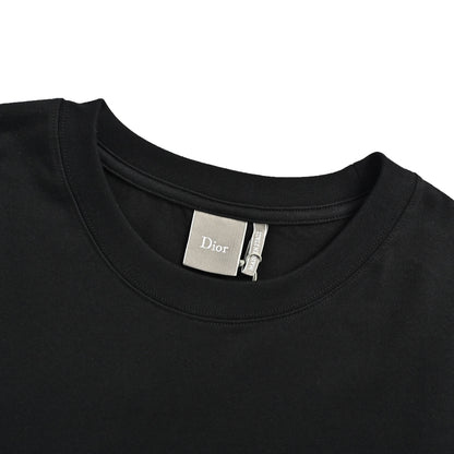 Dior short sleeves with dark letter embroidery on the chest