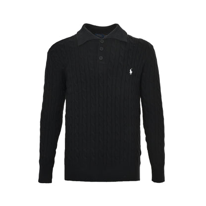 Ralph Lauren Cable Lapel Polo Sweater
