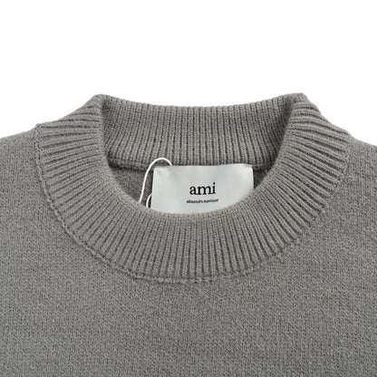 AMI PARIS three-color love jacquard crew neck sweater