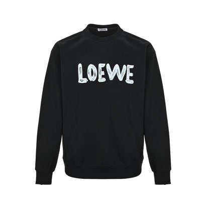 Loewe/Luo Yiwei chalk letter logo logo round neck sweatshirt