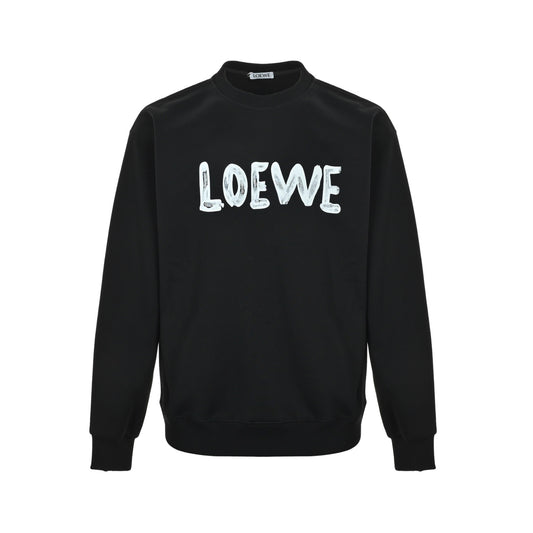 Loewe/Luo Yiwei chalk letter logo logo round neck sweatshirt