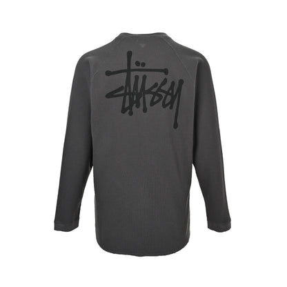 Stussy waffle enzyme washed long-sleeved T-shirt