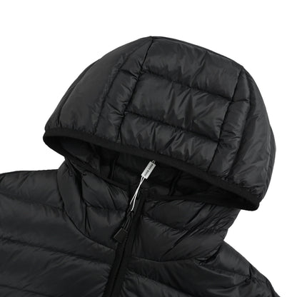 Miu Miu letter embroidered hooded down jacket