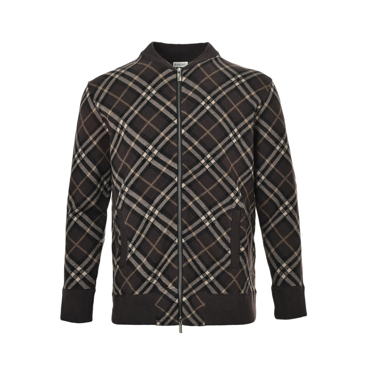 Burberry 25Fw diagonal zipper sweater cardigan jacket