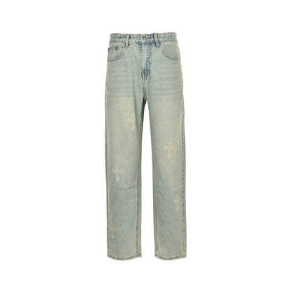 Chtome Heart/Cro Heart Classic White Cross Jeans