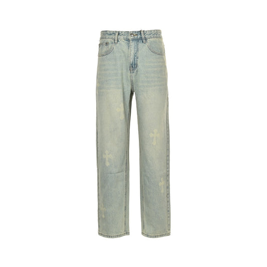 Chtome Heart/Cro Heart Classic White Cross Jeans