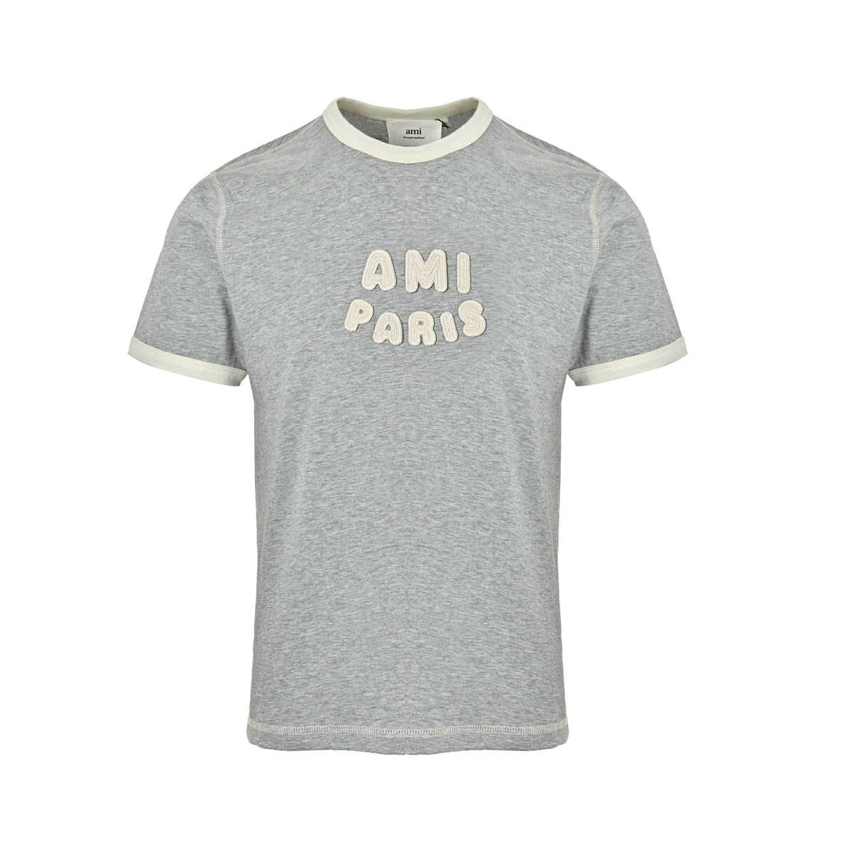 Ami Paris contrasting thread embroidered letter short sleeves