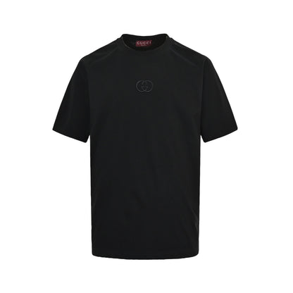 Gucci 26ss double G interlocking embroidered short sleeves