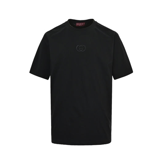 Gucci 26ss double G interlocking embroidered short sleeves