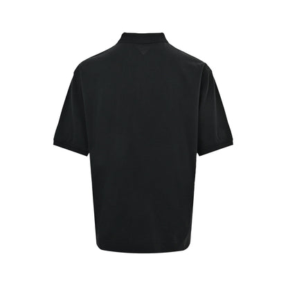 Acne Studios Letter Embroidered Washed Polo Short Sleeve