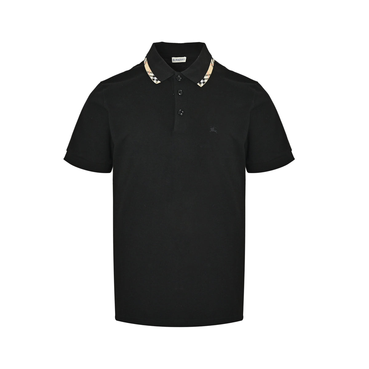 Burberry plaid splicing collar Polo short sleeves
