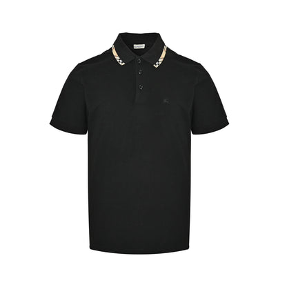 Burberry plaid splicing collar Polo short sleeves