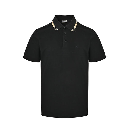 Burberry plaid splicing collar Polo short sleeves