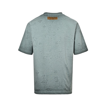 Louis Vuitton presbyopia burned flower washed distressed short sleeves