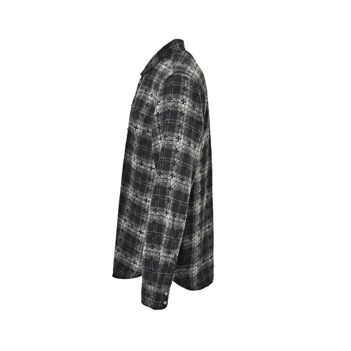 Chrome Hearts all-over plaid cross long-sleeved shirt