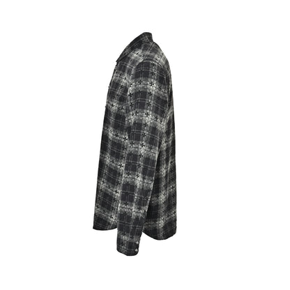 Chrome Hearts all-over plaid cross long-sleeved shirt