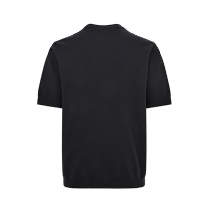 Gucci Double G embroidered mulberry silk and cotton blended knitted short sleeves