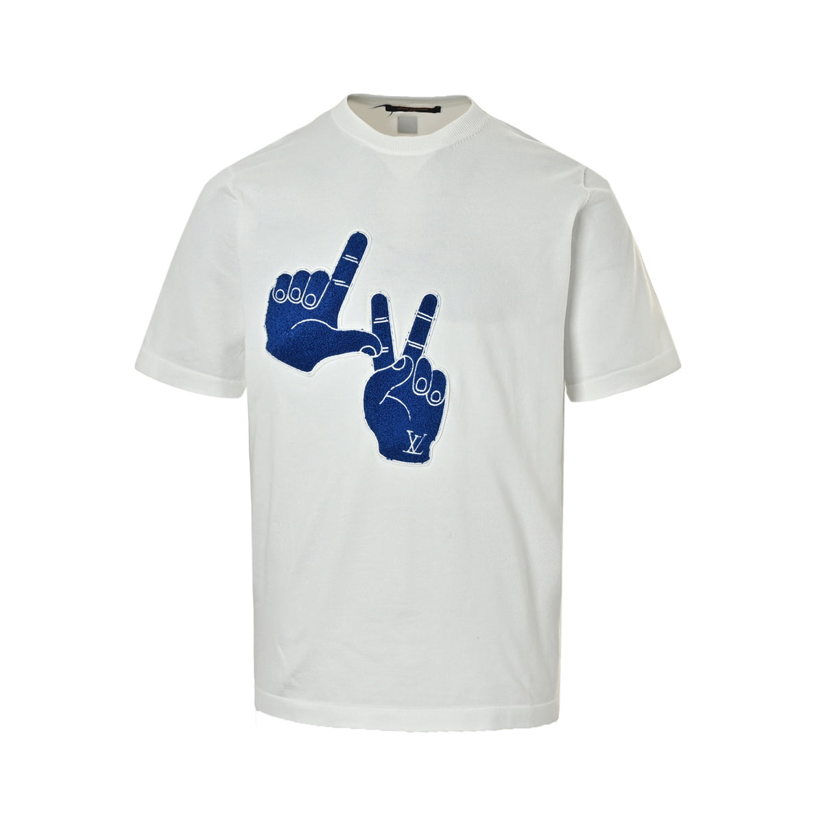 Louis Vuitton 26ss towel embroidered gesture LV letter knitted short sleeves