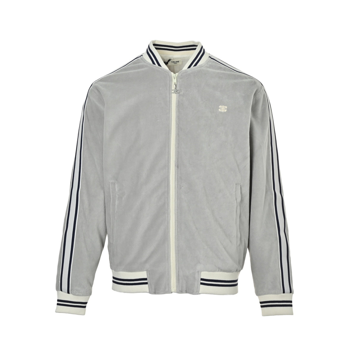 Celine Arc de Triomphe embroidered striped suit jacket