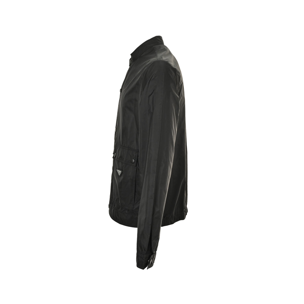 Prada 25Fw flap pocket concealed button regenerated nylon stand collar jacket