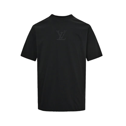 Louis Vuitton chest dark pattern old flower embroidered short sleeves