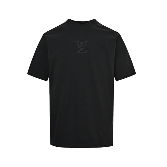 Louis Vuitton chest dark pattern old flower embroidered short sleeves
