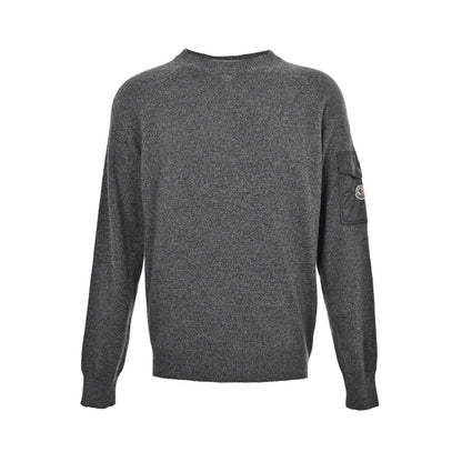 Moncler/muzzle wool cashmere sleeve pocket knitted sweater