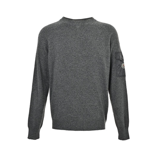 Moncler/muzzle wool cashmere sleeve pocket knitted sweater