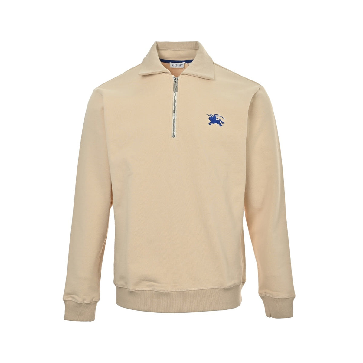 Burberry war horse embroidered half-zip lapel sweatshirt