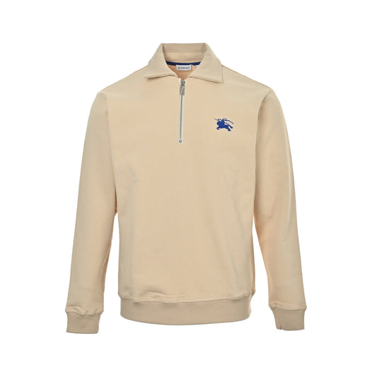 Burberry war horse embroidered half-zip lapel sweatshirt