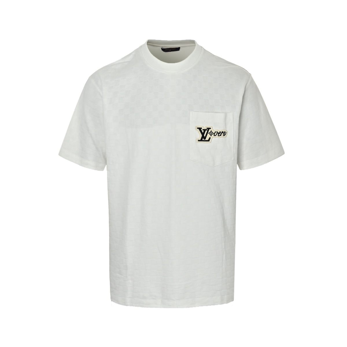 LouisVuitton/Louis Vuitton checkerboard letter patch pocket short sleeves