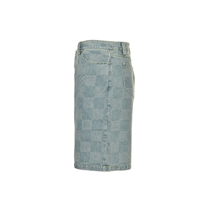 Louis Vuitton 25ss checkerboard denim shorts
