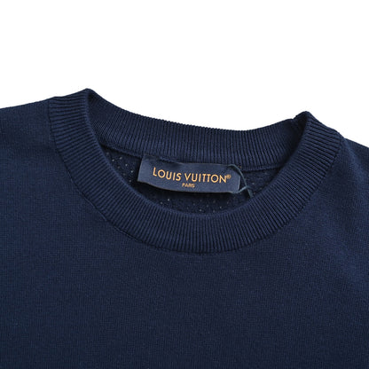 Louis Vuitton 26ss hollow letter jacquard knitted short sleeves