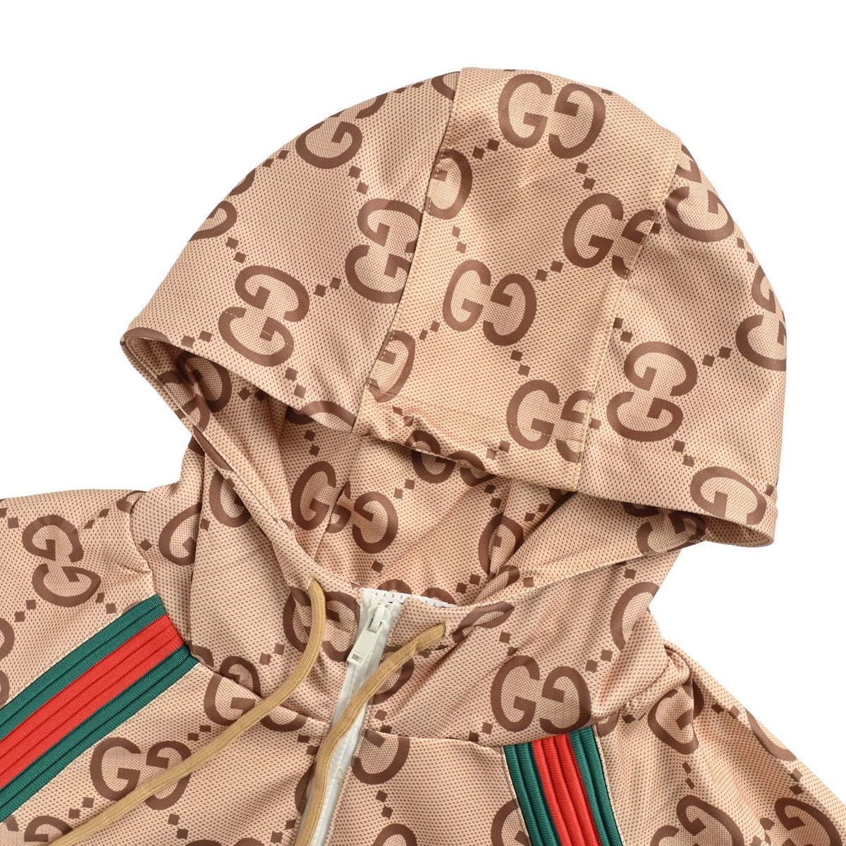Gucci 25Fw all-over printed GG red and green ribbon suit jacket