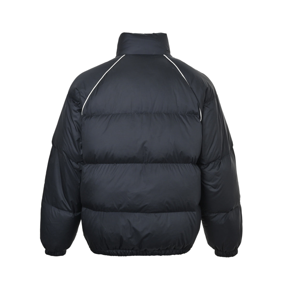 Miu Miu white striped raglan stand collar down jacket