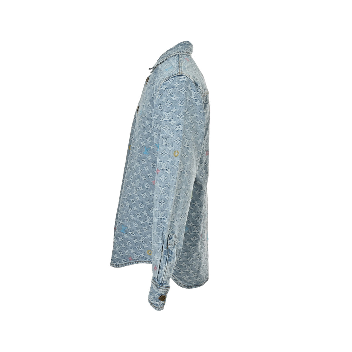 Louis Vuitton 25Fw old flower jacquard embroidered denim shirt jacket