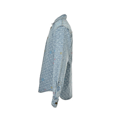 Louis Vuitton 25Fw old flower jacquard embroidered denim shirt jacket