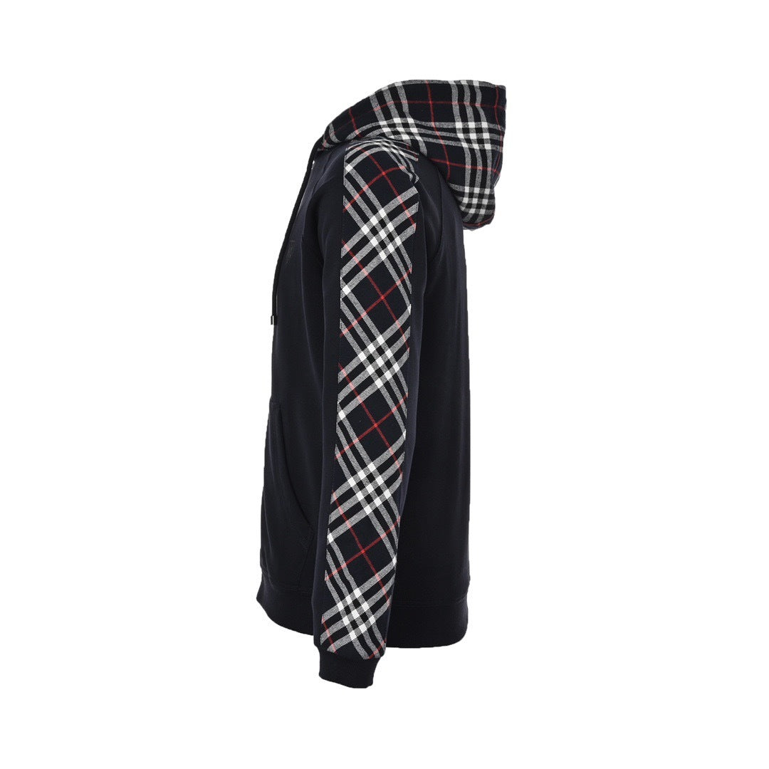 Burberry 20Fw embroidered TB plaid splicing zipper sweatshirt jacket
