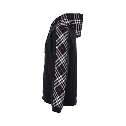 Burberry 20Fw embroidered TB plaid splicing zipper sweatshirt jacket