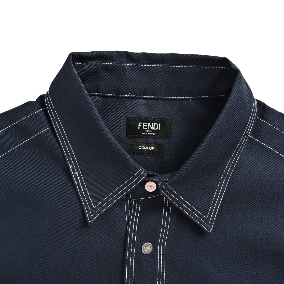 Fendi 26Fw FF embroidered topstitch shirt jacket