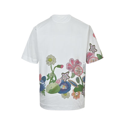 Fendi Future flower butterfly color block printed short sleeves