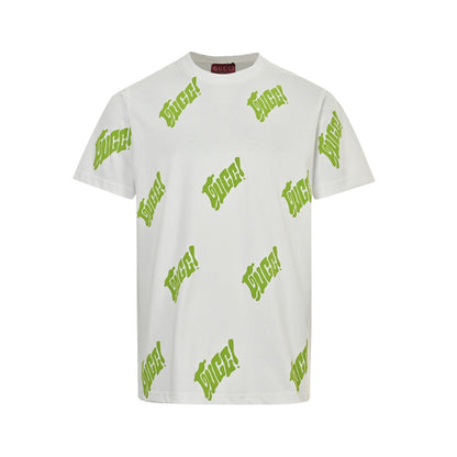 Gucci 25ss green foam printed short sleeves