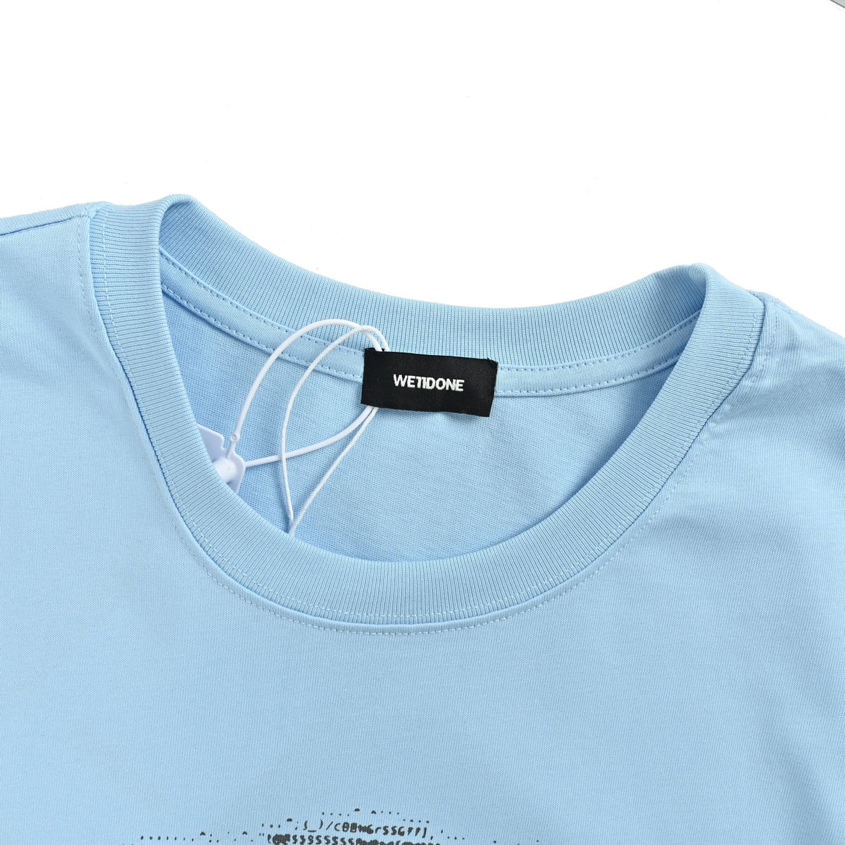 WE11DONE letter outline bear print short sleeves