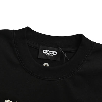 GOODBRAND 25ss pearl embroidered heavy-duty short sleeves