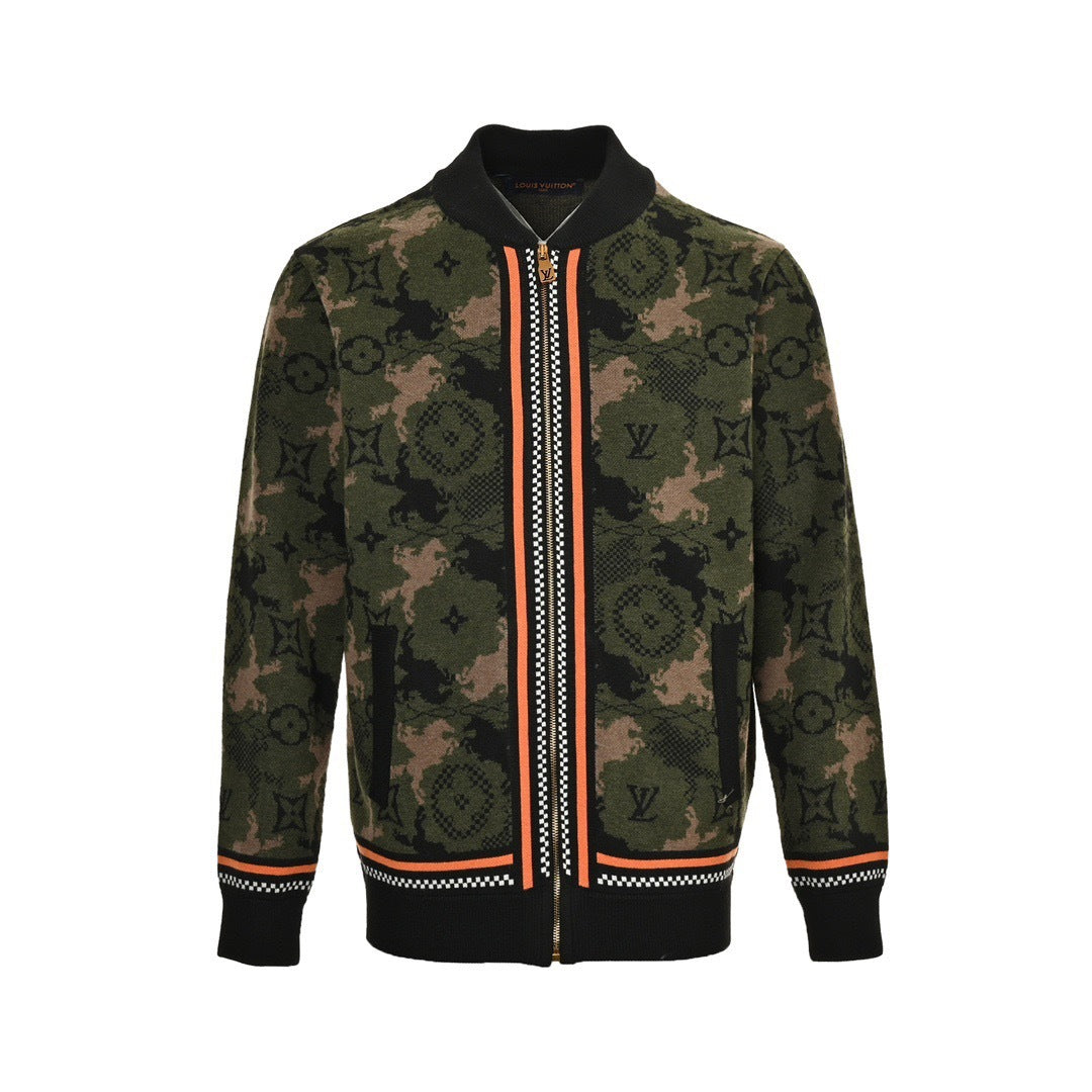 Louis Vuitton 24Fw Western denim jacquard camouflage knitted jacket