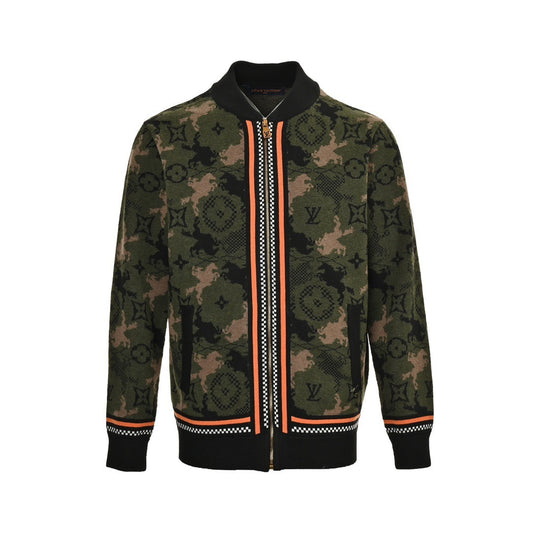 Louis Vuitton 24Fw Western denim jacquard camouflage knitted jacket