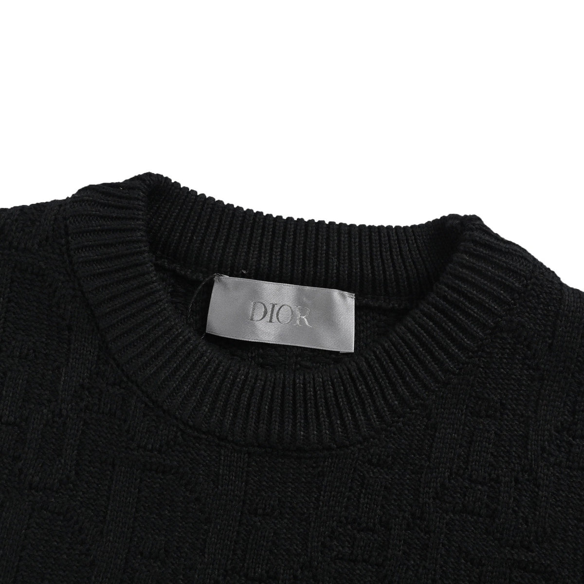 Dior 25Fw presbyopia dark pattern jacquard crew neck sweater