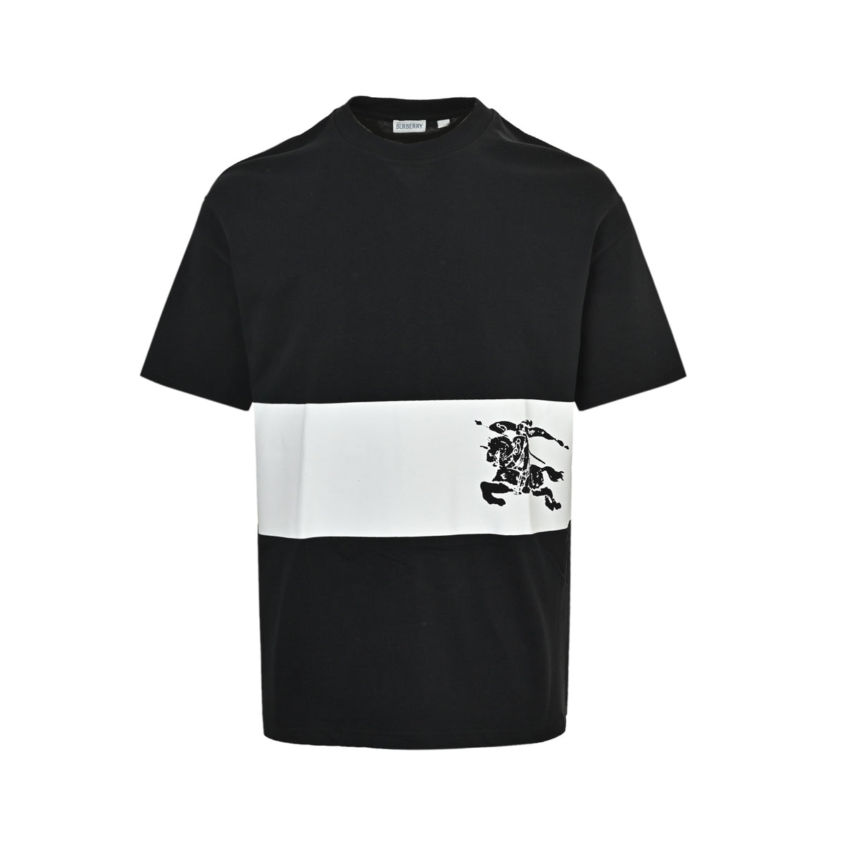 Burberry horizontal striped war horse print short sleeves