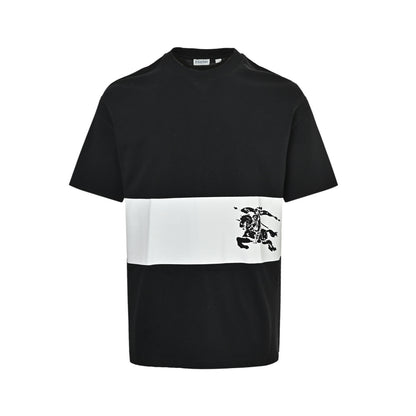 Burberry horizontal striped war horse print short sleeves