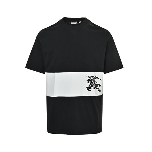 Burberry horizontal striped war horse print short sleeves